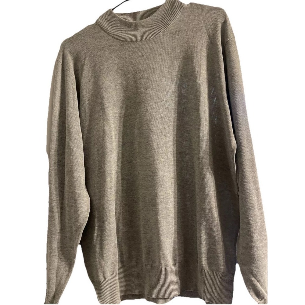 Men's Vintage Sweater Inserch Size L Gray Mock Neck and Size L Black Mock Neck